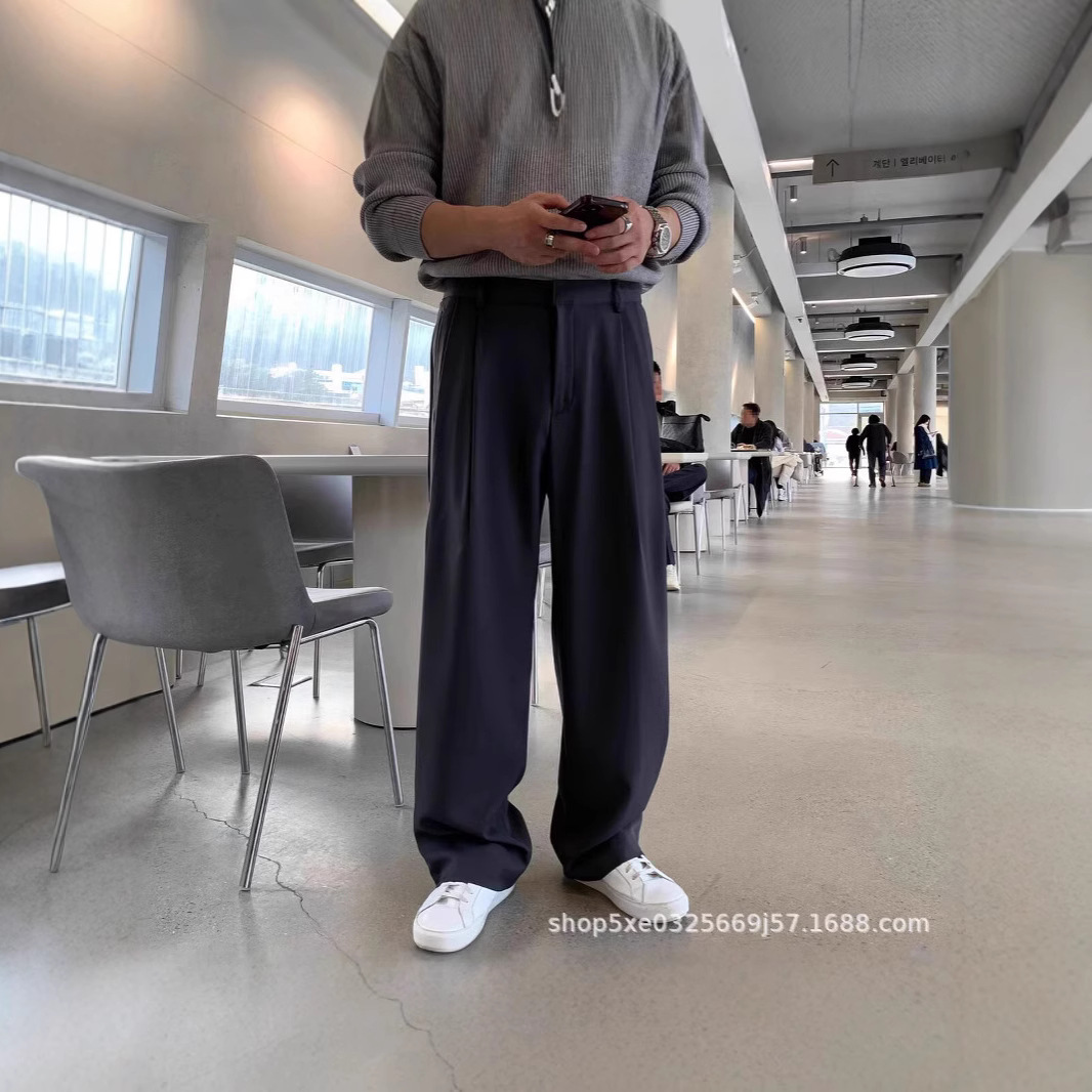 French Style Fashion Men's Bla - Mens Fashion Dark Grey Pants 评论和价格