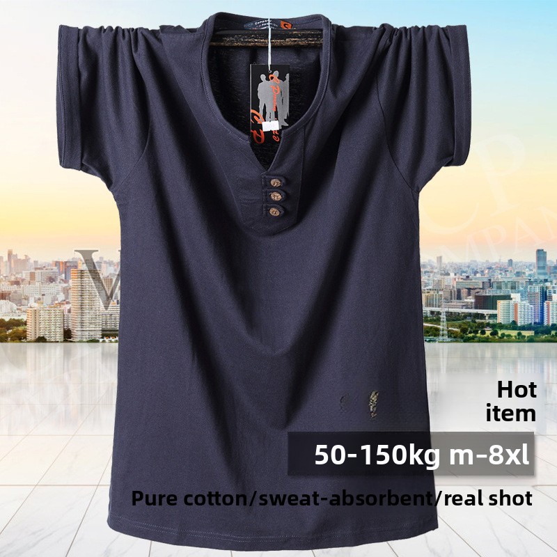 QICHE Heavy Cotton V Neck Tee  - Men'S Fashion For Big Guys 评论和价格