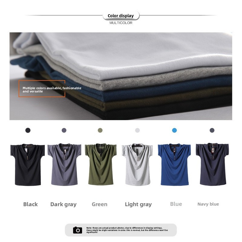 QICHE Heavy Cotton V Neck Tee  - Men'S Fashion For Big Guys 评论和价格