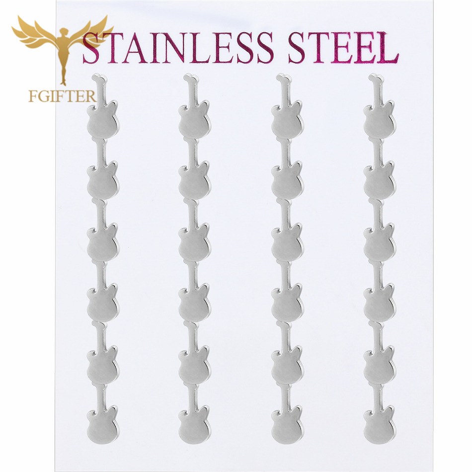 12 Pairs Music Guitar Earrings - Mens Fashion Store 评论和价格