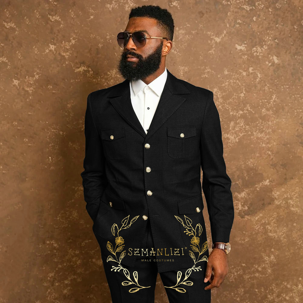 Affrican Dark Grey Men's Suits - Mens Fashion Dark Grey Pants 评论和价格