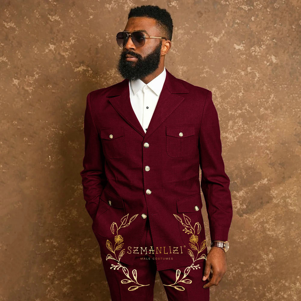 Affrican Dark Grey Men's Suits - Mens Fashion Dark Grey Pants 评论和价格