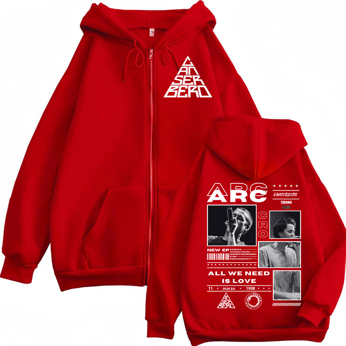 Canserbero All We Need Is Love - Mens Fashion Zip Up Hoodies 评论和价格