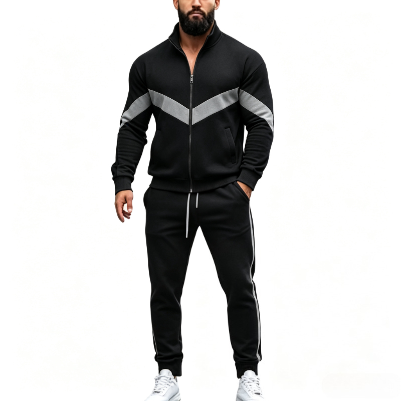 Autumn Patchwork Tracksuit Men - Jogger Sweatpants Men 评论和价格