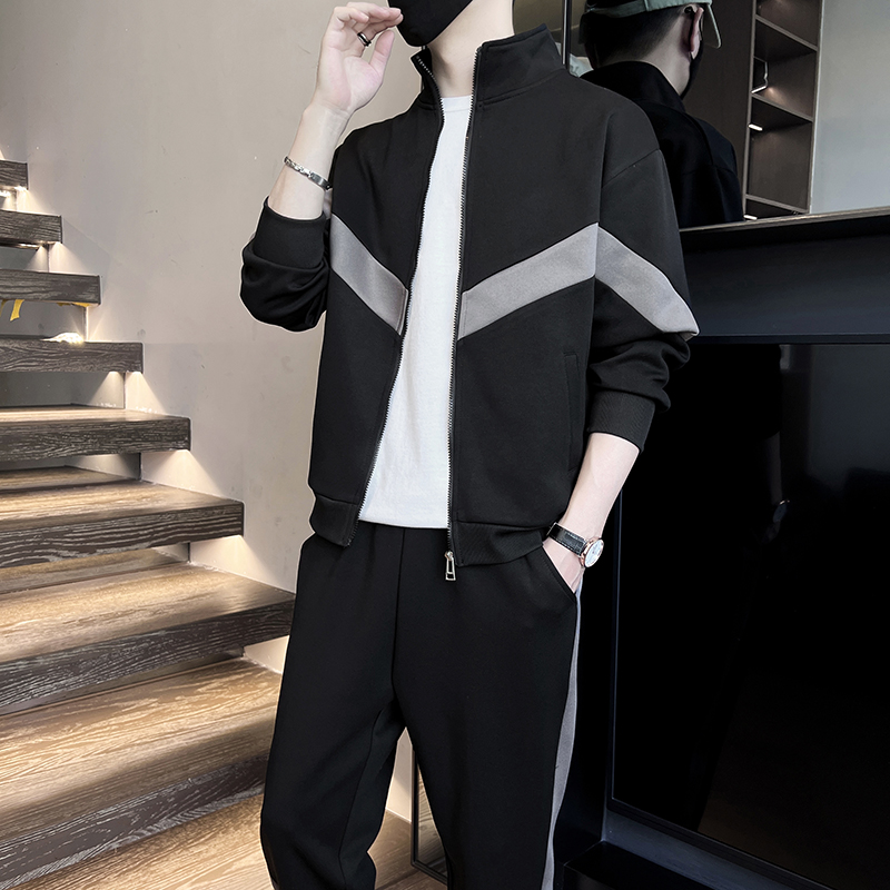 Autumn Patchwork Tracksuit Men - Jogger Sweatpants Men 评论和价格