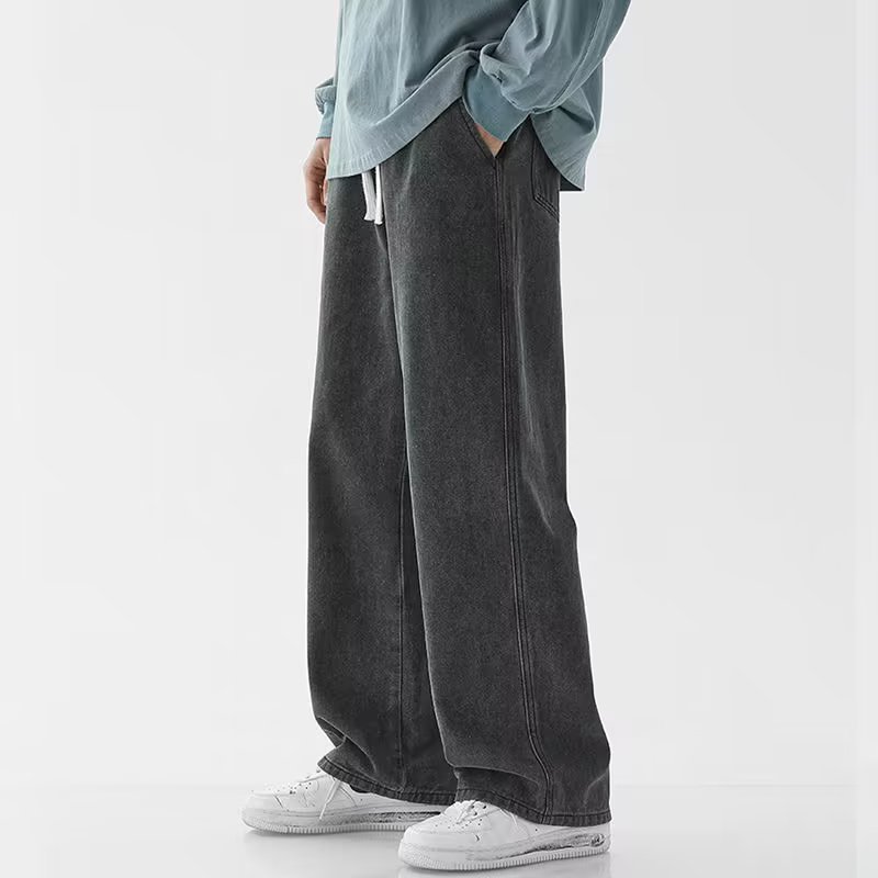 Korean Fashion Men's Baggy Jea - Men'S Fashion Grey Jeans 评论和价格