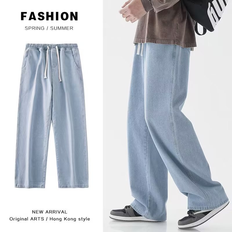 Korean Fashion Men's Baggy Jea - Men'S Fashion Grey Jeans 评论和价格