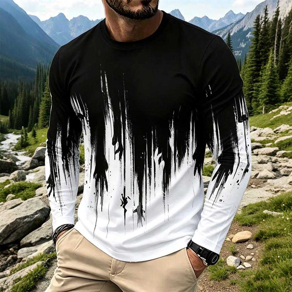 Men's Gradient Ink Splash Long - Men'S Fashion For Summer 评论和价格