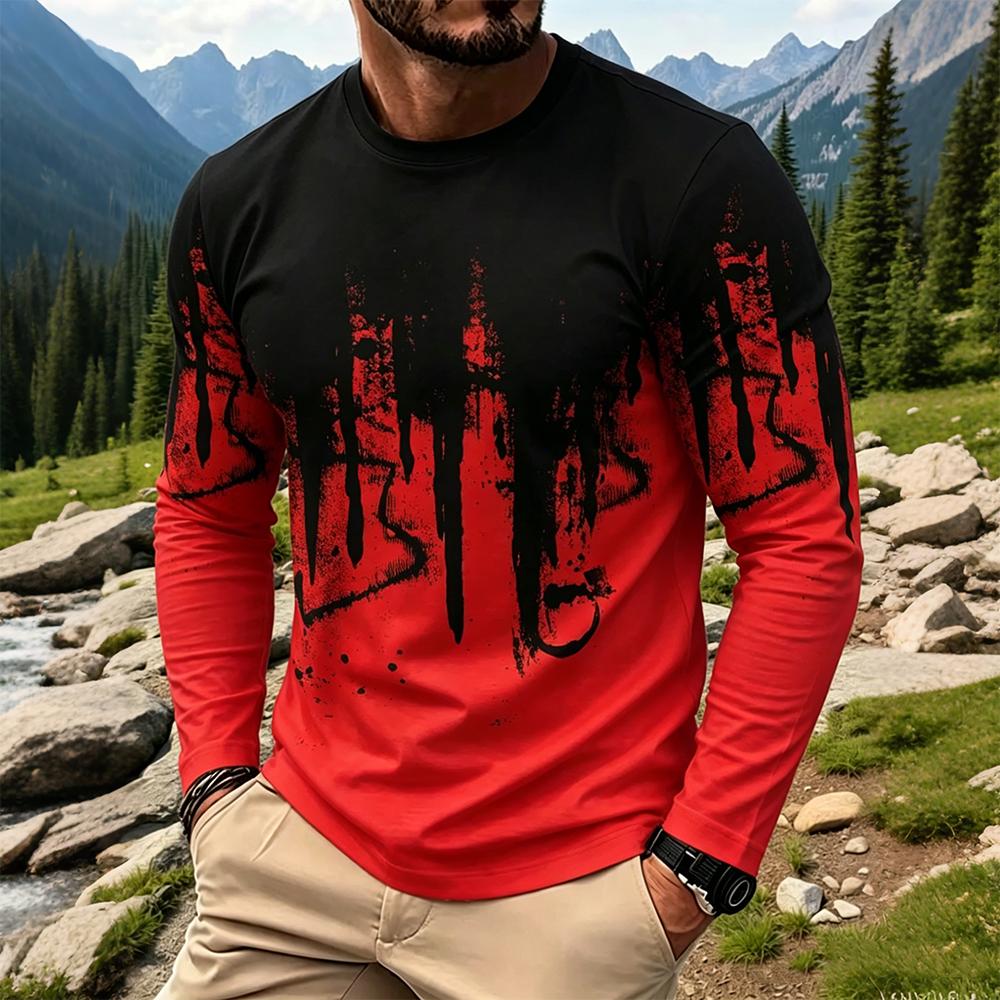 Men's Gradient Ink Splash Long - Men'S Fashion For Summer 评论和价格