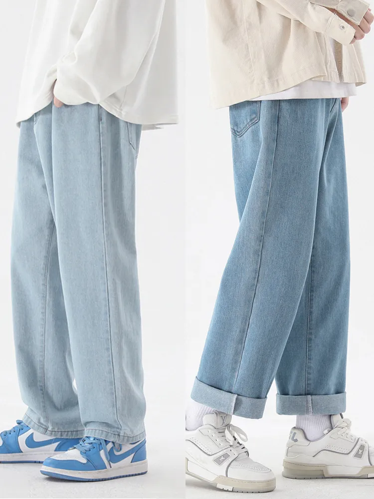 New Korean Fashion Men's Casua - Men'S Fashion Grey Jeans 评论和价格